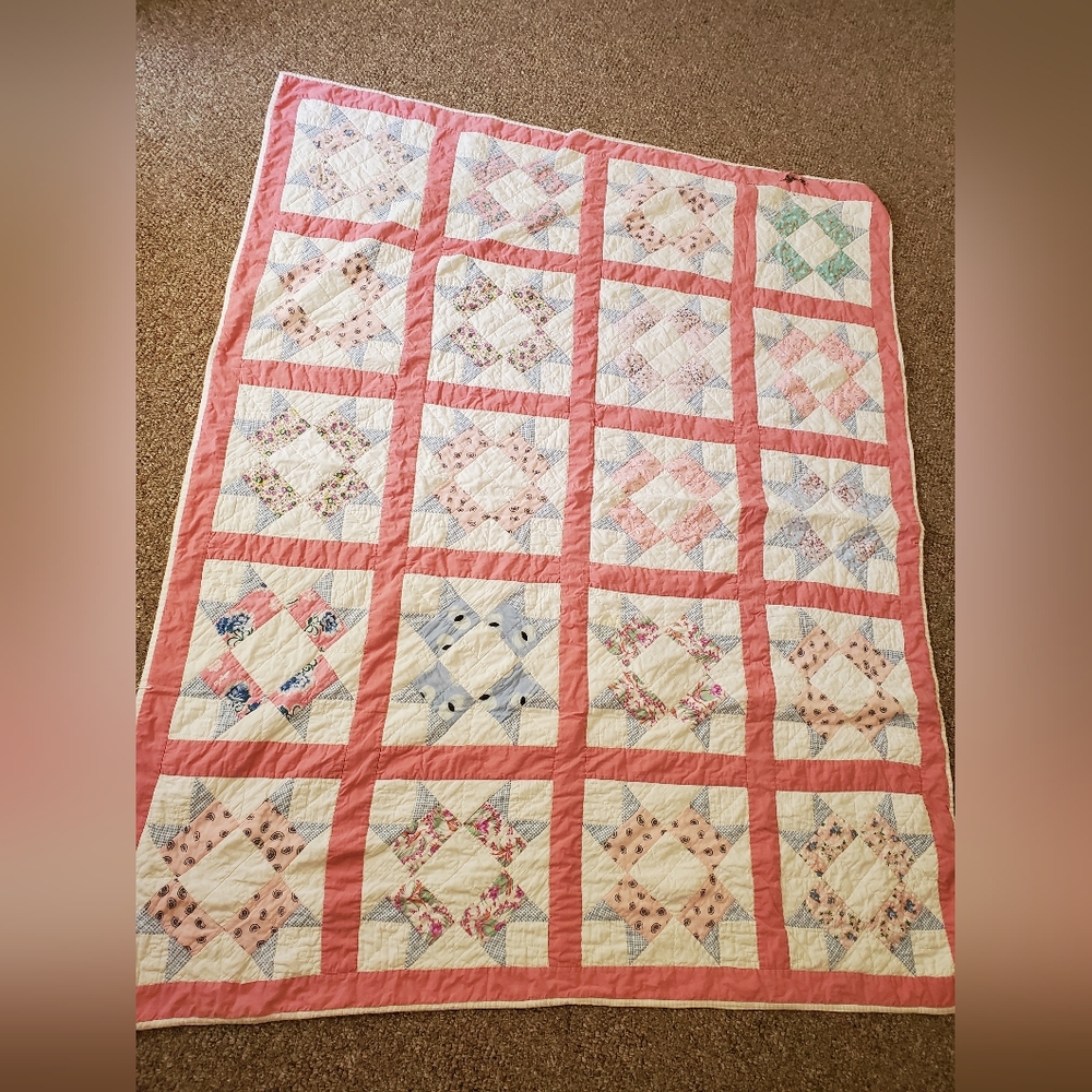 Vintage Handmade Star Quilt